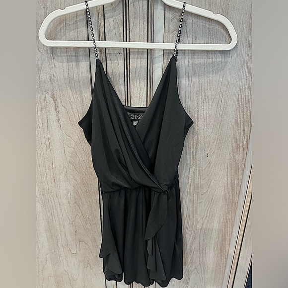 Nordstrom TopShop Rhinestone Strap Romper Small Size 2 - Picture 2 of 6